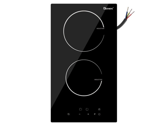 12 Inch Induction Cooktop, 2 Burners Built-in Electric Stove Top 3500W, 220240V Hardwired Countertop Cooker, Touch Control, No Plug
