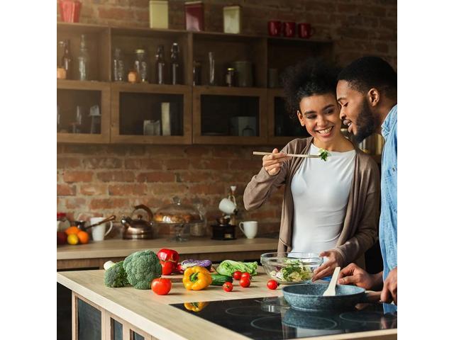 24 Inch Electric Cooktop, 6000W Built-in 4 Burner Ceramic Stove, 220~240V Hardwired Drop-in Electric Stove Top with Touch Control, 9 Power Levels,...