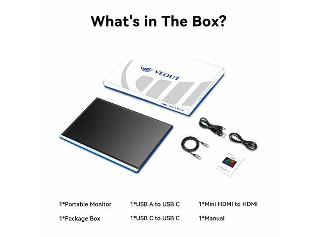 16 Inch Portable Monitor for Laptop, 1920x1200P Ultra-Slim FHD IPS 16:10 External Display, 100% sRGB Aluminum Stand, USB-C/Mini HDMI, Use for PC,...