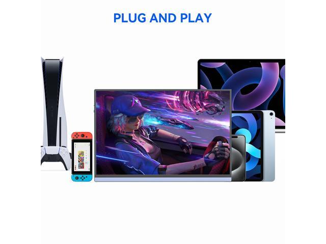 16 Inch Portable Monitor for Laptop, 1920x1200P Ultra-Slim FHD IPS 16:10 External Display, 100% sRGB Aluminum Stand, USB-C/Mini HDMI, Use for PC,...
