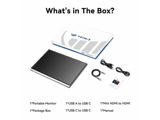 16 Inch Portable Monitor for Laptop, 1920x1200P Ultra-Slim FHD IPS 16:10 External Display, 100% sRGB Aluminum Stand, USB-C/Mini HDMI, Use for PC,...