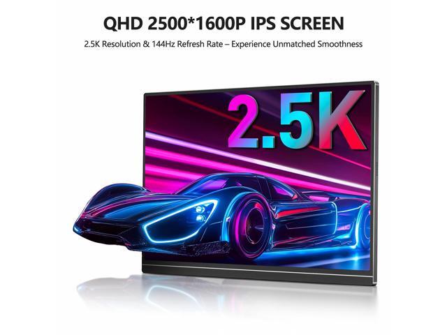 V1Pro 16 Inch 2.5K Portable Gaming Monitor 144Hz IPS Display with FreeSync, USB-C & Mini HDMI for Laptop, Mac, PS5, Xbox, Switch (Black)