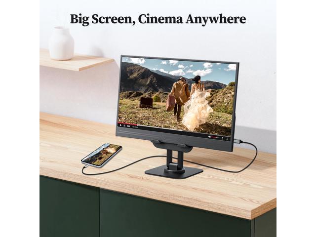 13.3 inch Portable Monitor with Kickstand, 16:9 1920*1080P IPS, USB-C/HDMI, FreeSync 0.3' Ultra-Slim