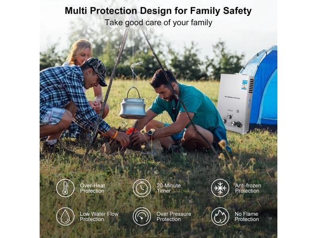 SIHAO 8L Tankless Water Heater 4.3 GPM LPG Propane Gas Instant Hot Water Heater for Home RV Camping Use, Energy-Saving, Low Pressure Startup,...