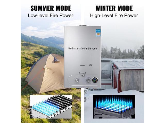 SIHAO 8L Tankless Water Heater 4.3 GPM LPG Propane Gas Instant Hot Water Heater for Home RV Camping Use, Energy-Saving, Low Pressure Startup,...