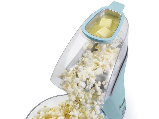Presto 04867 Poplite Plus Hot Air Popcorn Popper - Built-In Measuring Cup + Melts Butter, Easy to Clean, Built-In Cord Wrap, 18 Cups, Aqua