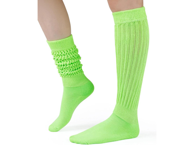 Tanvia Slouchy Socks for Women Slouch Scrunch Knee High Boot Socks Soft Long Socks Cozy Crew Socks Leg Warmers, Green