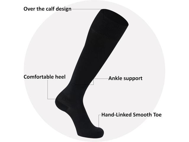 Tanvia 2 Pairs Unisex Soccer Socks, Knee High Solid Baseball Football Sports Team Socks, Black