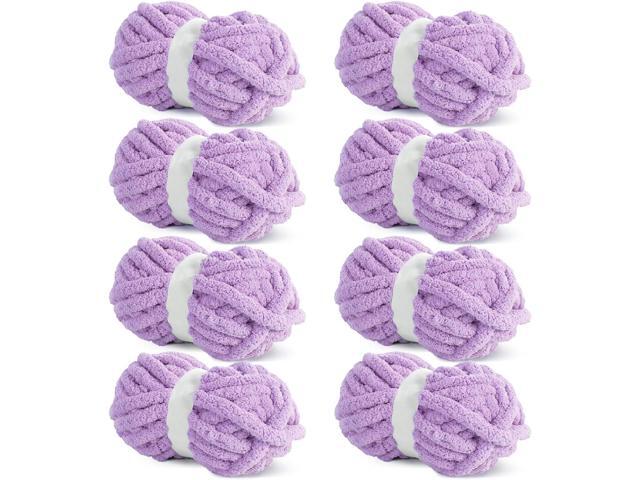 Tanvia 8 Pack Chunky Chenille Yarn - Super Soft Bulky Knitting Yarn for Blankets Scarf DIY, 8oz/27yds per Skein, Fluffy Plush Yarn for Crochet &...
