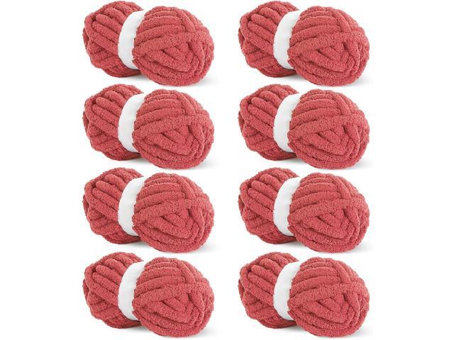 Tanvia 8 Pack Chunky Chenille Yarn - Super Soft Bulky Knitting Yarn for Blankets Scarf DIY, 8oz/27yds per Skein, Fluffy Plush Yarn for Crochet &...