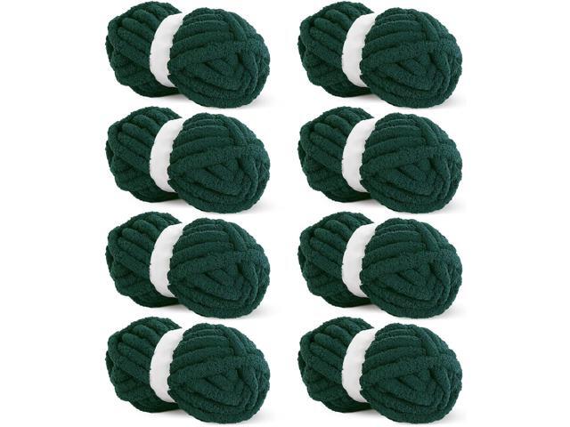 Tanvia 8 Pack Chunky Chenille Yarn - Super Soft Bulky Knitting Yarn for Blankets Scarf DIY, 8oz/27yds per Skein, Fluffy Plush Yarn for Crochet &...