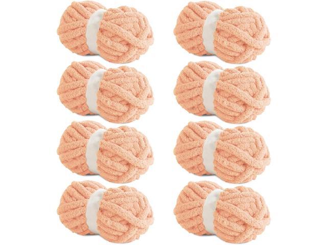 Tanvia 8 Pack Chunky Chenille Yarn - Super Soft Bulky Knitting Yarn for Blankets Scarf DIY, 8oz/27yds per Skein, Fluffy Plush Yarn for Crochet &...