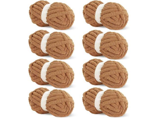 Tanvia 8 Pack Chunky Chenille Yarn - Super Soft Bulky Knitting Yarn for Blankets Scarf DIY, 8oz/27yds per Skein, Fluffy Plush Yarn for Crochet &...