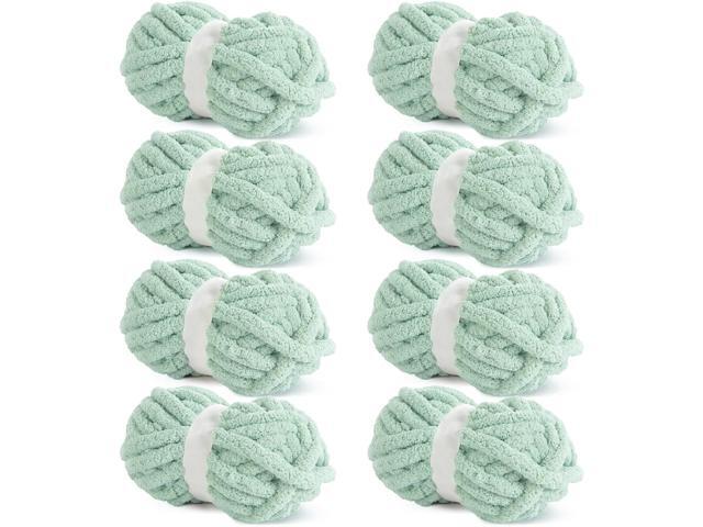 Tanvia 8 Pack Chunky Chenille Yarn - Super Soft Bulky Knitting Yarn for Blankets Scarf DIY, 8oz/27yds per Skein, Fluffy Plush Yarn for Crochet &...
