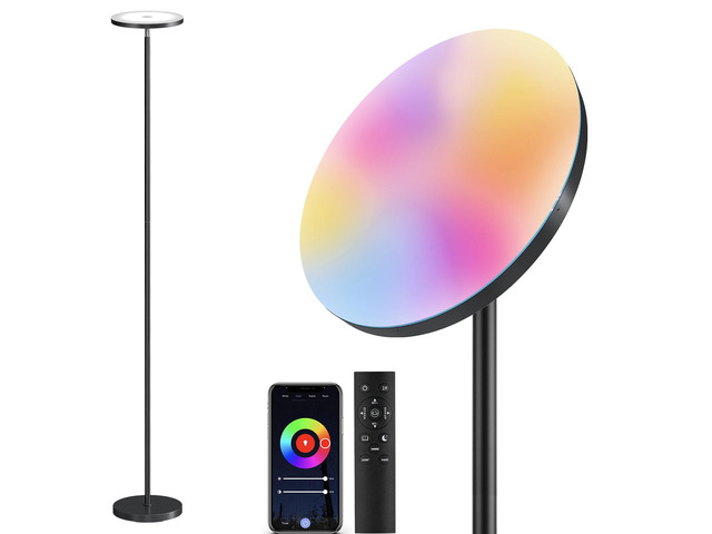 RGB Floor Lamps for Living Room, LED Lamp with APP Remote Control 32W Bright LED Lights, Tall Standing Lamp with Stepless Dimmable, Modern...