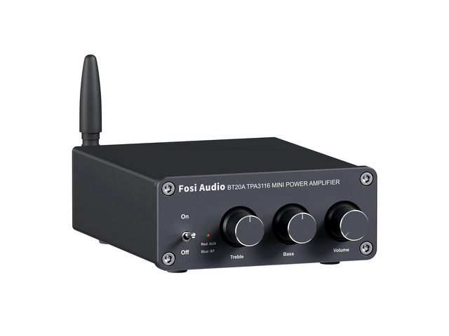 BT20A Bluetooth Stereo Amplifier, 2 Channel Home Audio Component Amplifiers for Passive Speakers, Mini Class D Amp Receiver 200W for...