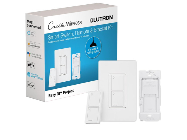 Caseta 3-Way Smart Switch Kit; Switch, Wireless Remote & More Wireless 3-way kit allows you to add a second switch anywhere without running wire....