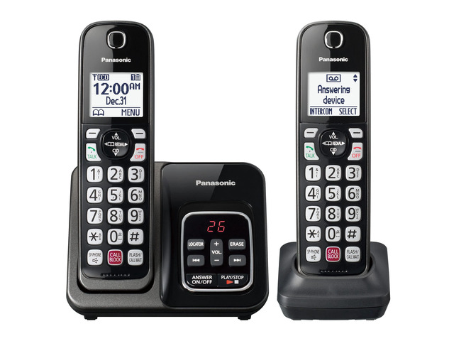 Cordless Phone with Answering Machine, Advanced Call Block, Bilingual Caller ID and High-Contrast Display, Expandable System with 2 Handset...