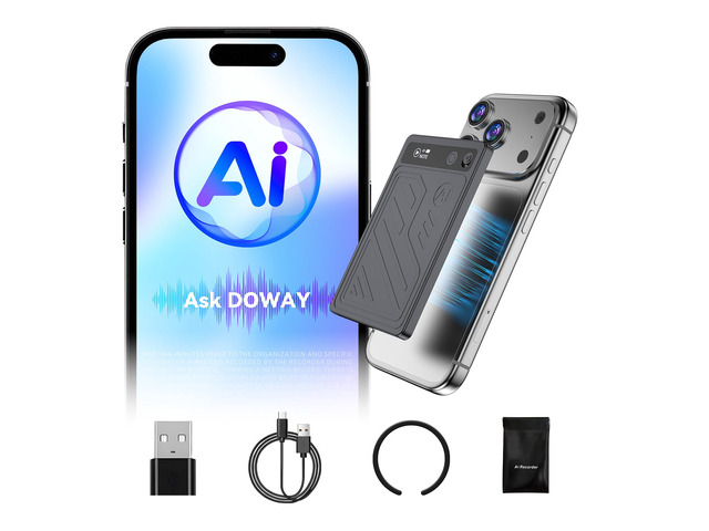 Magnetic AI Voice Recorder-73H Battery, Transcribe & Summarize with AI Noise Cancellation, USB-C Charge Recording Device, 64GB Audio Recorder for...