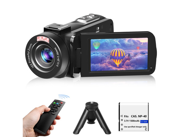 Video Camera, Full HD 1080P 30MP Camcorder, Vlogging Camera for YouTube Blogging Camera Infrared Night Vision, 18X Digital Zoom 3.0 LCD Screen...