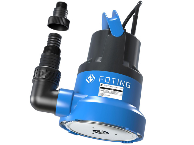 1/2HP Submersible Water Pump with Stainless Steel Base - Removes Water to 0.04' Depth, 2450GPH Portable Sump Pump for Puddles, Pools, Boats,...