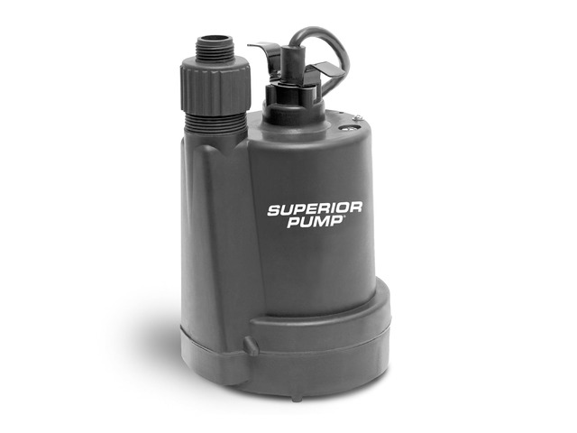 91250 1800GPH Thermoplastic Submersible Utility Pump with 10-Foot Cord, 1/4 HP