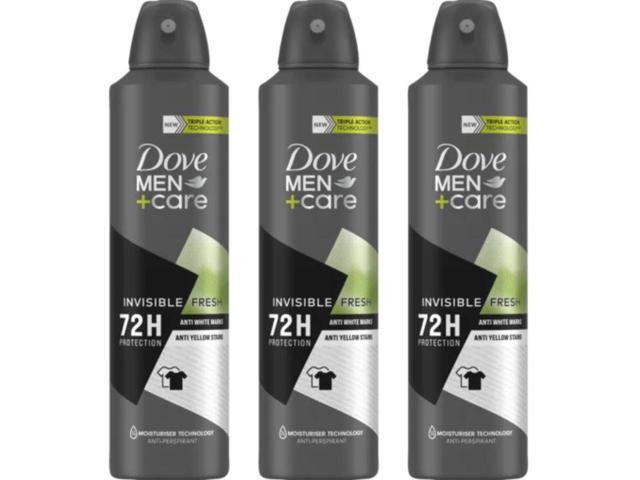 Dove Men Deodorant Spray Invisible Fresh 150 ml (3-Pack)