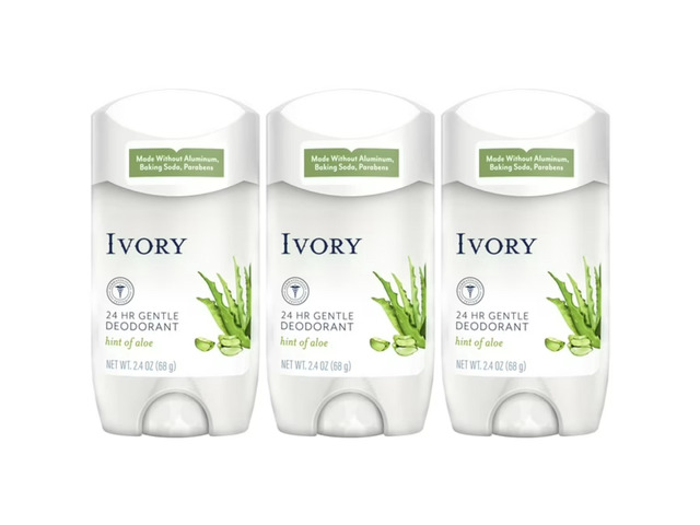 Ivory Gentle 24HR Deodorant Aloe 2.4 oz (3-Pack)