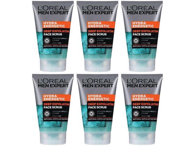 Loreal Paris Men Expert Face Scrub, Hydra Energetic Deep Exfoliating Face Wash For Men (6-Pack)