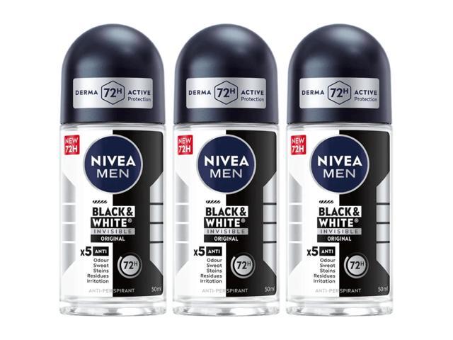 Nivea Men Black & White Original Roll On Deodorant 50 ml (3-Pack)