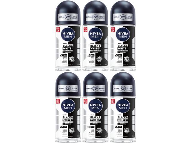 Nivea Men Black & White Original Roll On Deodorant 50 ml (6-Pack)