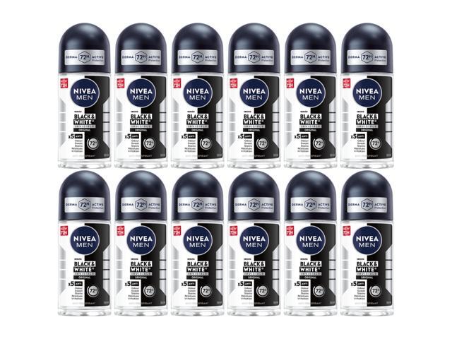 Nivea Men Black & White Original Roll On Deodorant 50 ml (12-Pack)