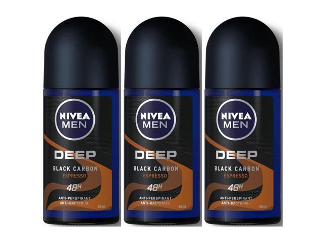 Nivea Men Deep Espresso Roll On Deodorant 50 ml (3-Pack)