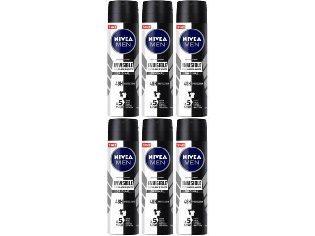 Nivea Men Invisible Black & White Spray 150 ml (6-Pack)