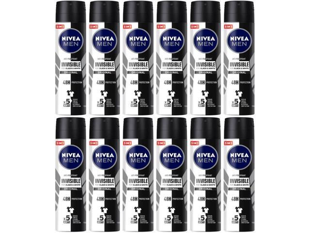 Nivea Men Invisible Black & White Spray 150 ml (12-Pack)