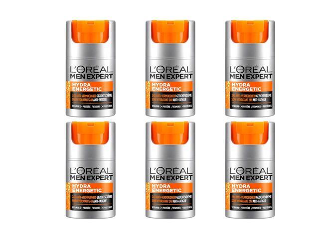 Loreal Paris Men Expert Hydra Energetic Daily Anti-Fatigue Moisturizing Lotion, 1.6 oz (6-Pack)