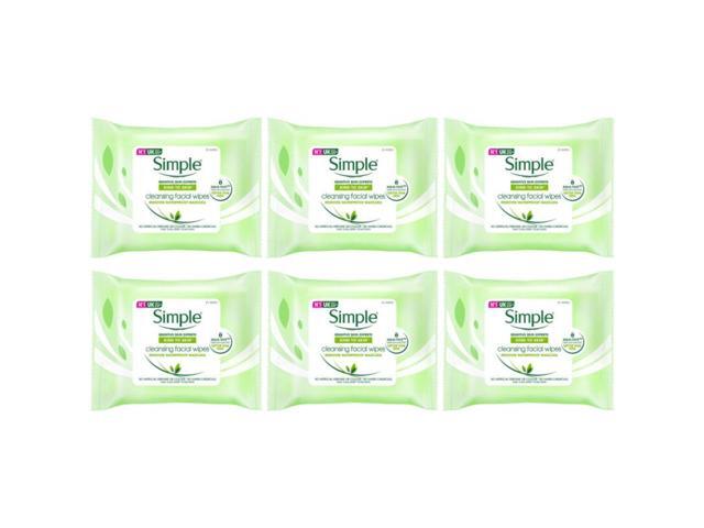 Simple Cleansing Face Wipes 25 ct (6-Pack)