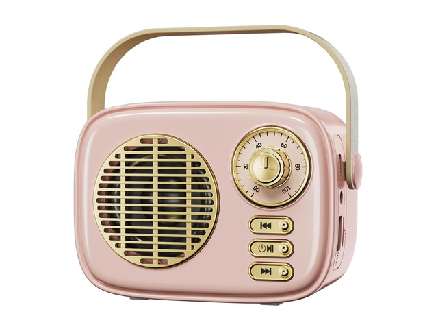 Retro Bluetooth Speaker, Portable Mini Vintage Decor, Pink gift teen girl bedroom decor,desk, kitchen, bedroom, travel with Bluetooth, USB, TF...