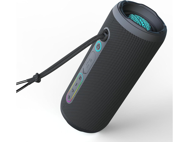 T13 Portable Bluetooth Speaker, 24W Stereo Sound Deep Bass, IPX7 Waterproof, 12H Playtime, Bluetooth 5.3, TWS Pairing, RGB Light for Shower Camping...