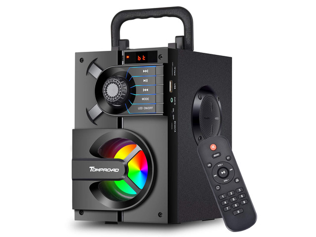 Bluetooth Speaker, Portable Bluetooth Speakers with Subwoofer Wireless Stereo Sound Rich Bass Outdoor Party Speakers Support Remote Control FM...