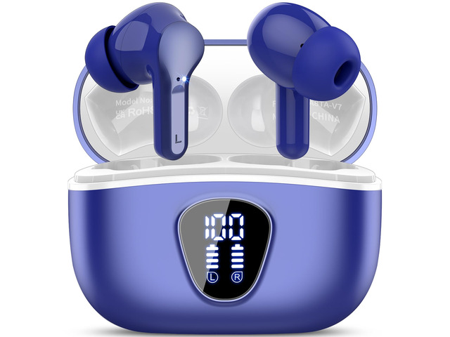 Wireless Earbuds, Bluetooth 5.4 Headphones HiFi Stereo, Bluetooth Earbuds With ENC Noise Cancelling Mic, IP7 Waterproof in Ear Earphones, 48H, LED...