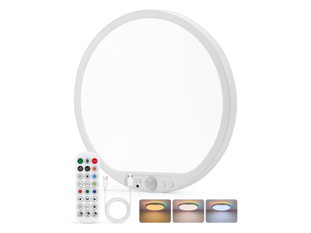 10000mAh Battery Operated Ceiling Light with Remote RGB Backlight Magnetic Battery Operated IP44 Waterproof Dimmable & 3CCT Remote No Wiring for...