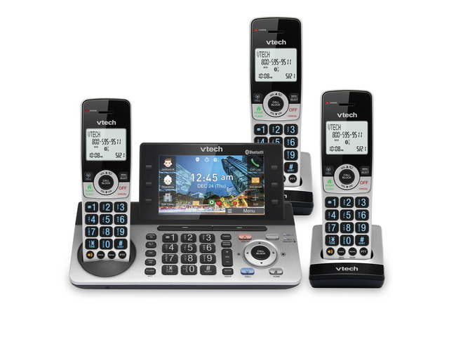 IS8251-3 Business Grade 3-Handset Expandable Cordless Phone for Home Office, 5' Color Display, Programmable Short Cut Keys, Smart Call Blocking,...