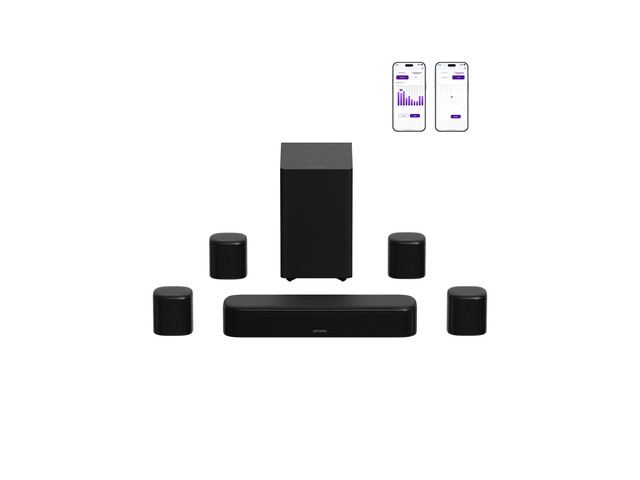 7.1ch Surround Sound Bar for Smart TV, with 4 Surround Speakers, Peak Power 330W, Surround Sound System Soundbar with Subwoofer, HDMI ARC,...