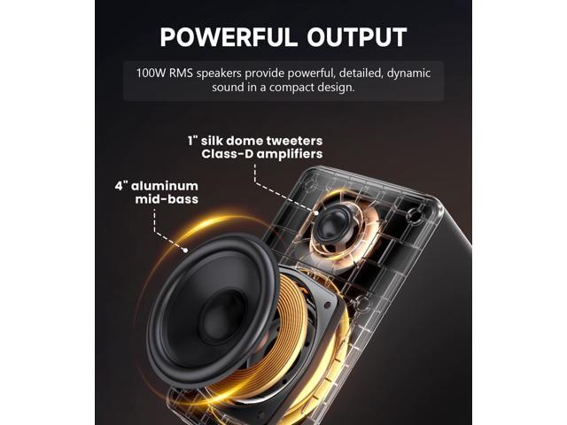 Edifier - M90 Active Bookshelf Speakers, Computer Speakers - Bluetooth and Optical Input - 2.0 Speaker (Pair) - White - image 8