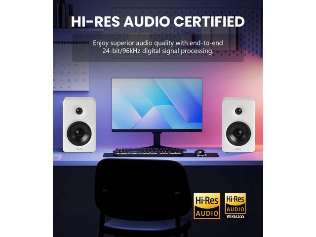 Edifier - M90 Active Bookshelf Speakers, Computer Speakers - Bluetooth and Optical Input - 2.0 Speaker (Pair) - White - image 9