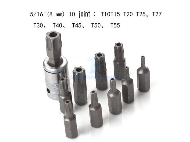 NEW 34pcs Torx Star Sockets & Bit Set Male Female E-torx Security Bits 3/8 Drive