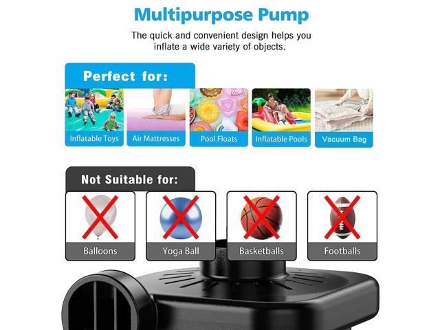 Electric Air Pump for InflatablesPortable Quick-Fill Air Pump with 3 Nozzles11