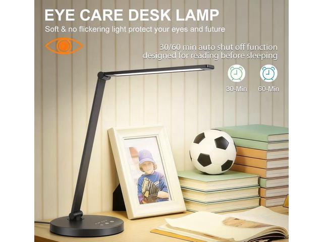 LED Desk Lamp, Eye-Caring Table Lamps, Natural Light Protects Eyes, 5 Modes