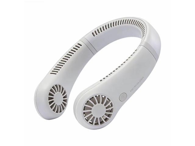 Hands-Free Neck Fan, Portable Bladeless Cooling Fan with 3 Speeds, Gray for Sports & Office